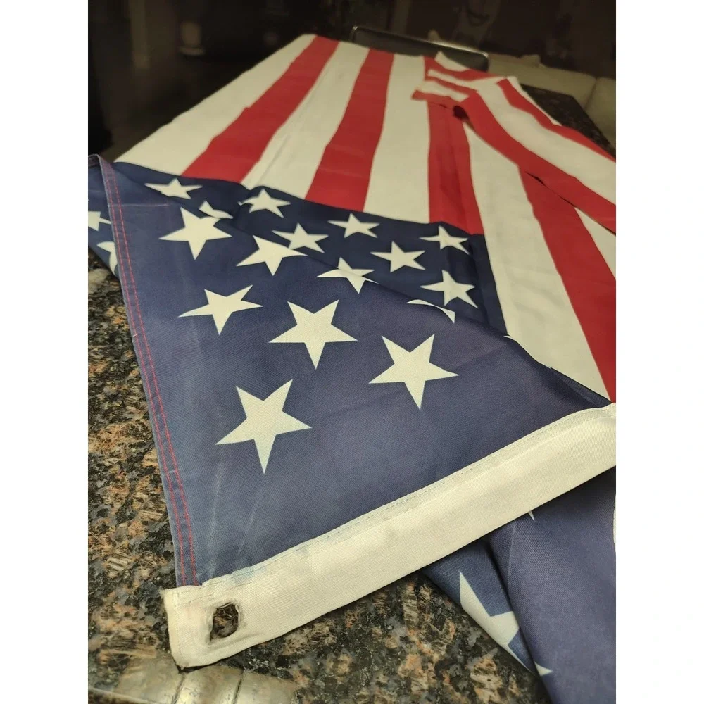 Vintage Large 50 Star US American Flag Sewn Stars Bunting 5x9